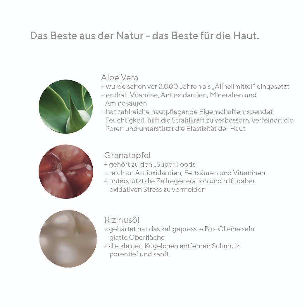 hyapur® - Peeling GREEN 50 ml – delikatny peeling z naturalnym ekologicznym olejem – do pielęgnacji przeciw starzeniu z ekologicznym wegańskim kosmetykiem z Berlina