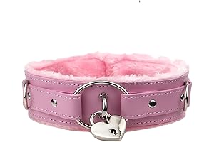 Adjustable Leather Choker Collar with Locking Bell for Women