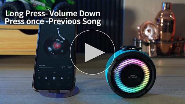 wireless speaker❤️ Waterproof Portable Speaker with RGB Lighting & 5W Bass Sound