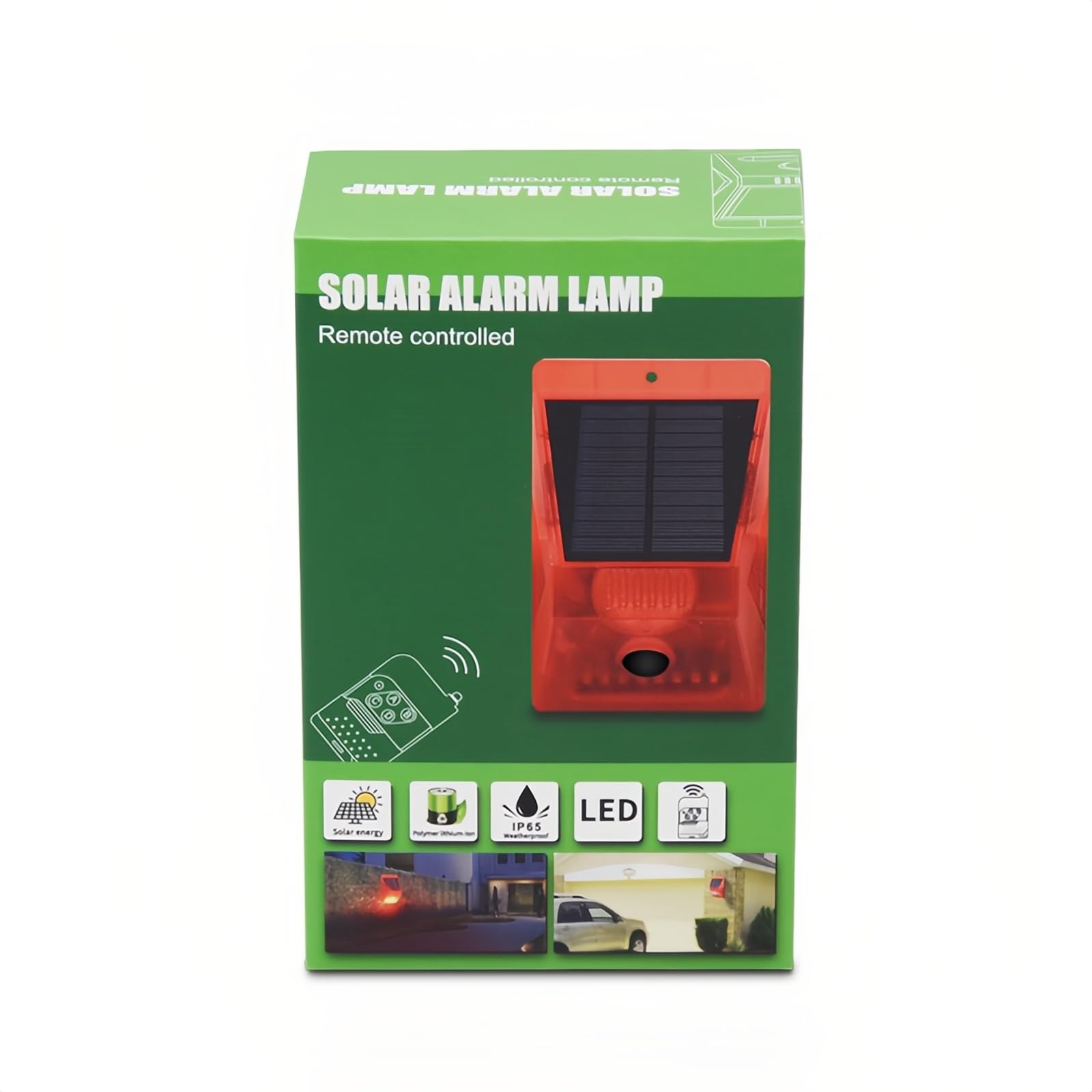 3 Pack Alarma Solar Repelente Luz Estroboscópica Detector Sensor de Movimiento Alarma Exterior 129db Sonido Sirena de Seguridad IP65 Impermeable Protegido para Villa Granero Granja Yard