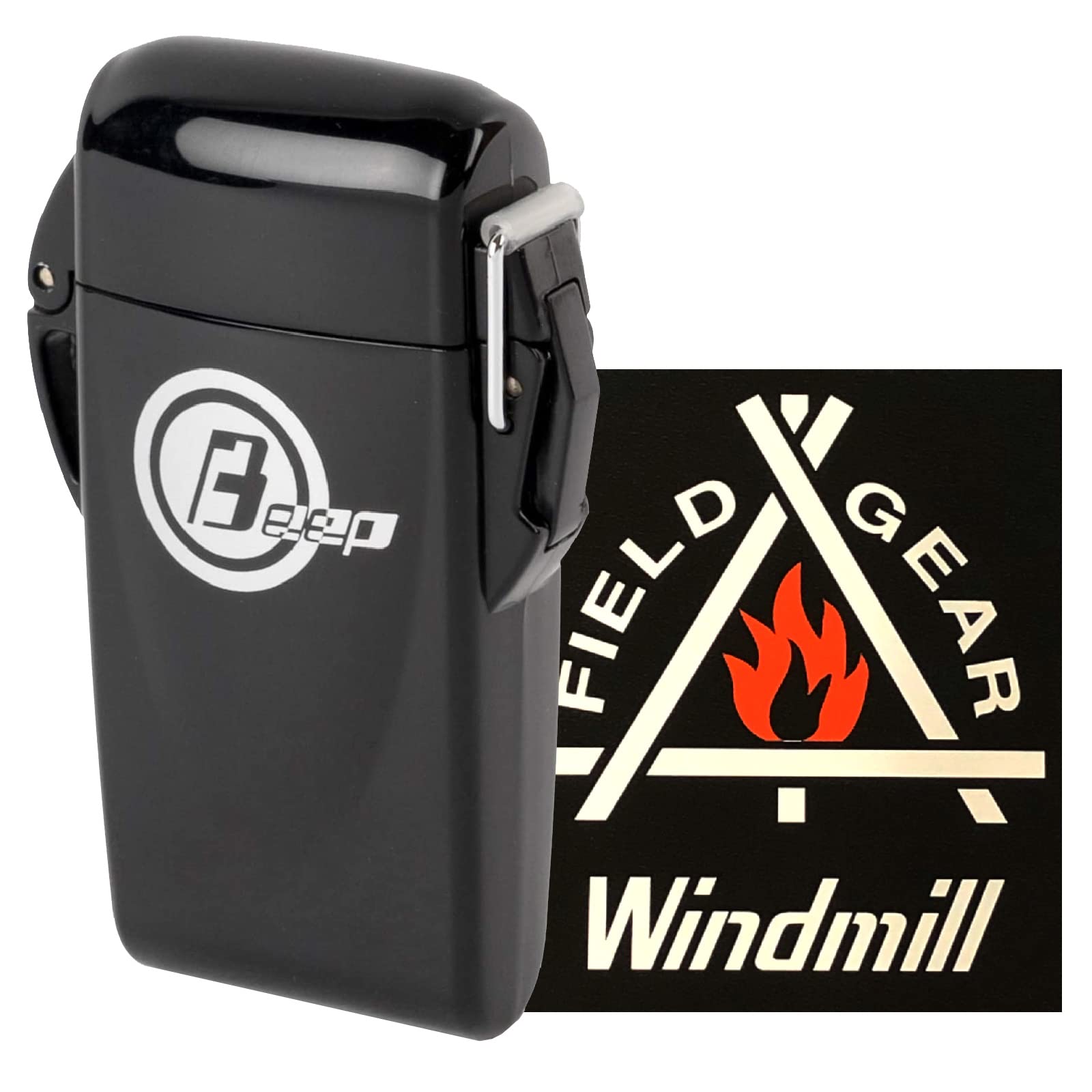 ウインドミル(Windmill) ターボライター 黒 BEEP9 ロゴステッカー付き 防水 充填式 BE9-1001K