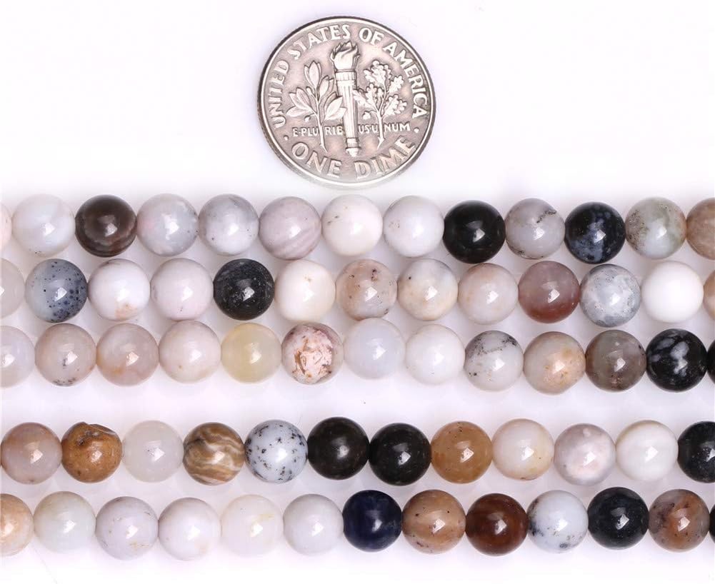 GEM-Inside Natural 6mm White Parral Dendritic Agate Round Gemstone Semi Precious Loose Beads for Jewellery Making 15'' - Image 5