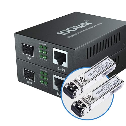 Miniatura 15 de 10Gtek un par de convertidores de medios bidi de Ethernet Gigabit, convertidor de fibra LC única de modo único a Ethernet RJ45