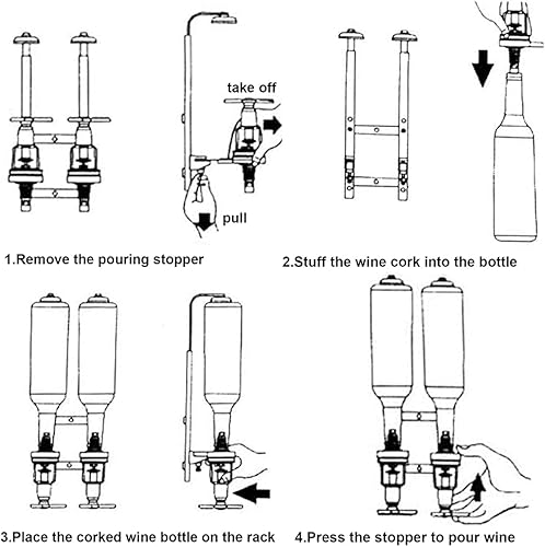 Miniatura 8 de Dispensador de licor para casa montado en la pared, grifo de cóctel para estación de alcohol, válvulas de liberación de empuje, barra casera, cueva