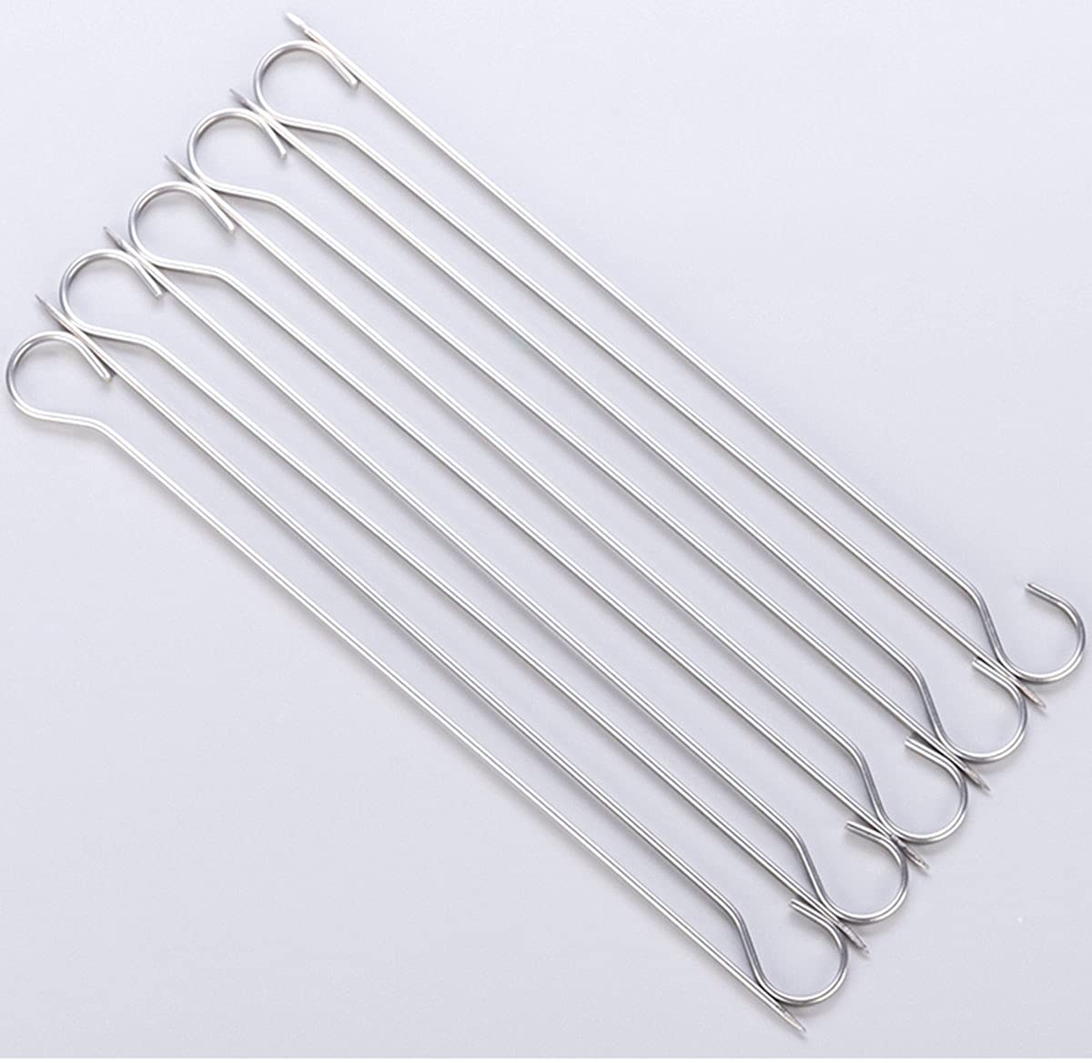 Brochetas de kebab, juego de brochetas de carne de kebab para barbacoa de acero inoxidable 304, palitos de brocheta de metal reutilizables planos para barbacoa, cóctel, artículos esenciales para fie