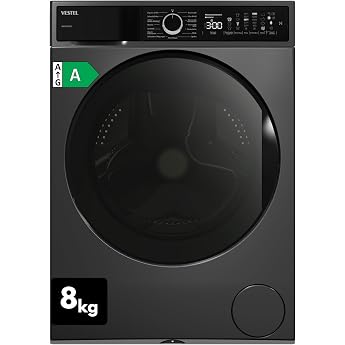 VESTEL WMI 89341 DX Washing Machine Front Loader 8 kg 1400 rpm Inverter Motor Steam AquaStop + Switch Dark Stainless Steel [Energy Class A]