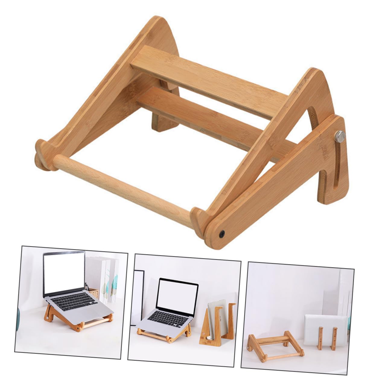 Supporto Portatile per Laptop in Legno Regolabile Supporto Pieghevole per Computer 13-156 Pollici Accessori Multifunzione per Notebook Elevazione Ergonomica