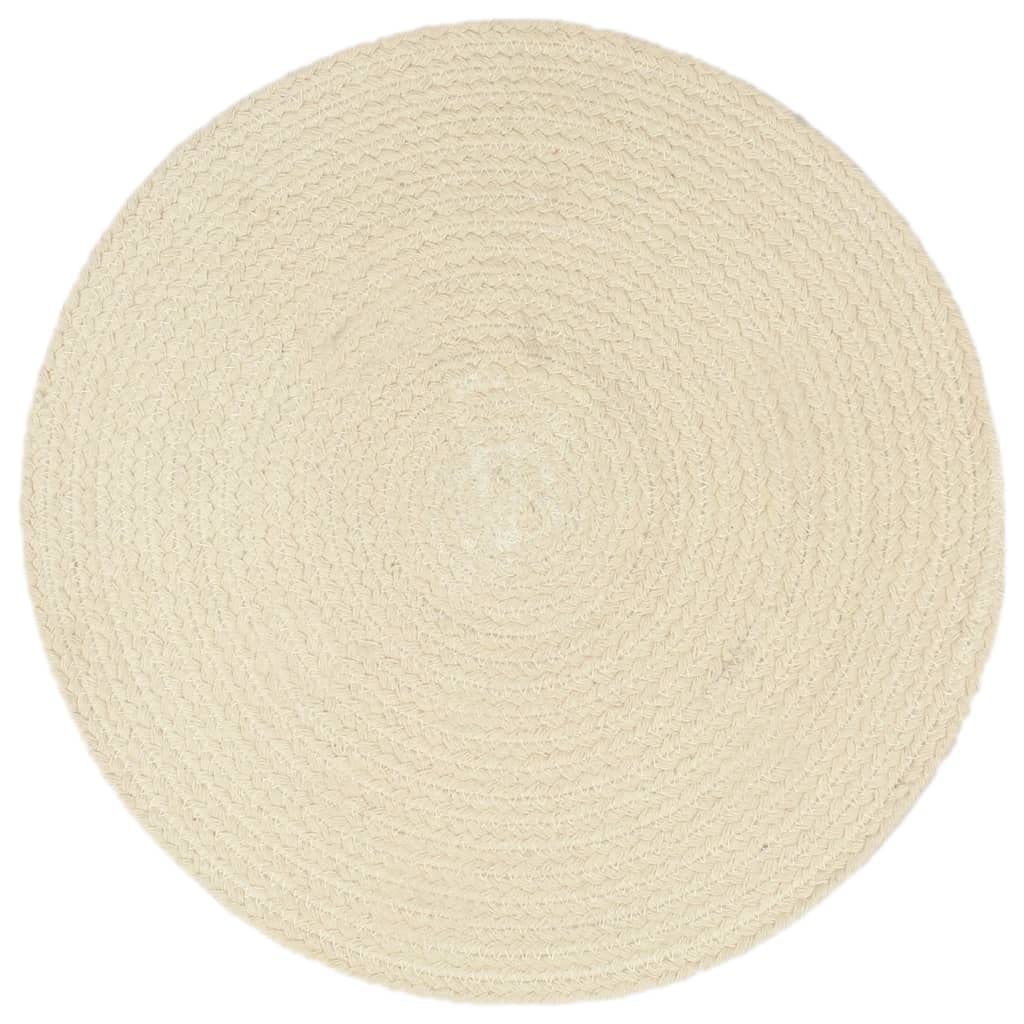 Platzdeckchen, 6 Stück, einfarbig, natürlich, 38 cm, rund, Baumwolle, Artikelfarbe: Natur