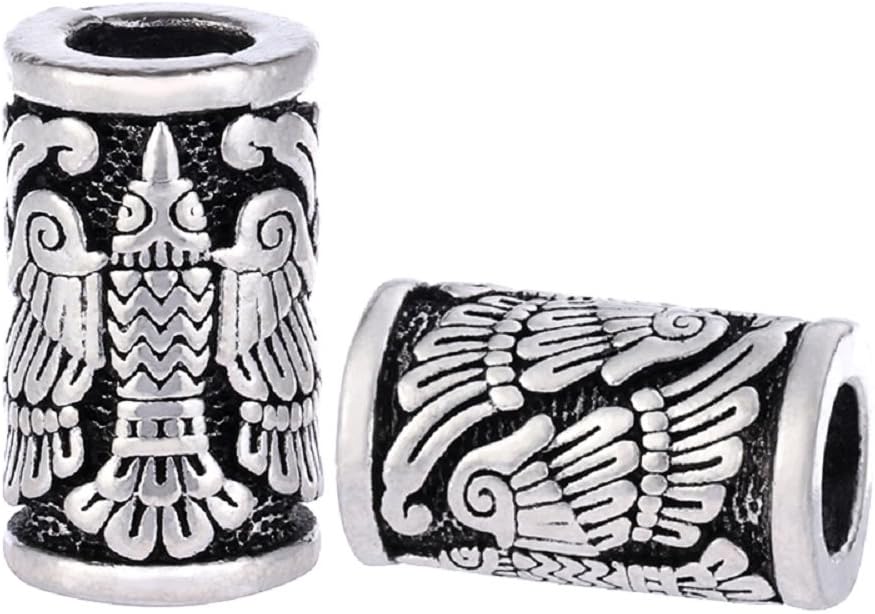 MYAROMA FINDINGS Vikings Eagle Bird Charm Beads for Bracelets for Pendant Necklace DIY Beard Hair Beads Charm …