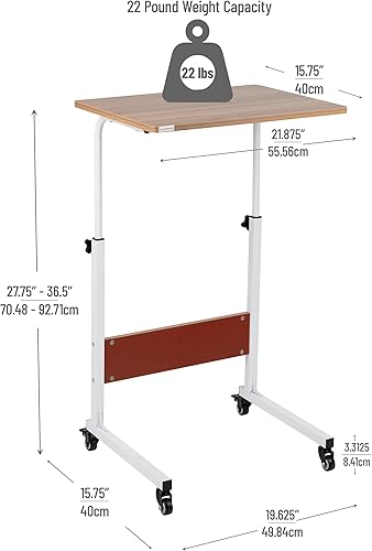 Miniatura 3 de Mind Reader Escritorio de pie, altura ajustable, estación de trabajo para laptop, mesa de computadora de oficina en casa, MDF, marrón