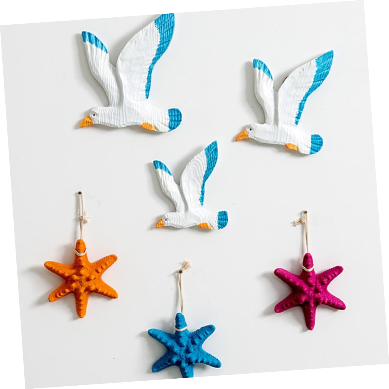 Vaguelly 3pezzi Gocce Di Uccelli Appese in Resina Gabbiani Da Parete Per Casa Uccelli Creativi Da Appendere Per Interni Gabbiani Di Appesi
