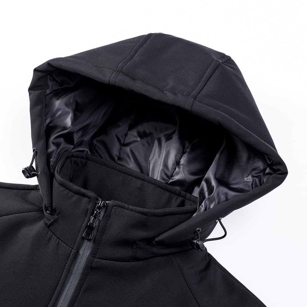 TONY BACKER Giacca Uomo Invernale Softshell Impermeabile Antivento con Cappuccio Staccabile, Giubbotto Cappotto Casual Trekking 3510