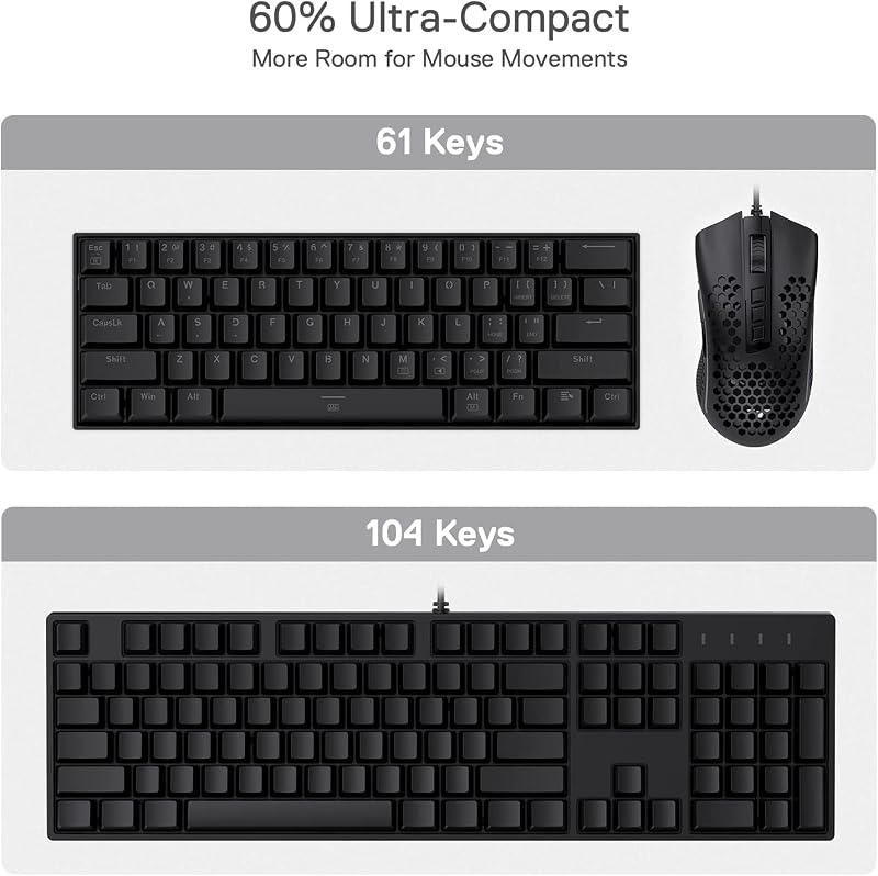 Redragon K630 Dragonborn 60% Mechanikus Gaming Billentyűzet RGB, Brown Switch