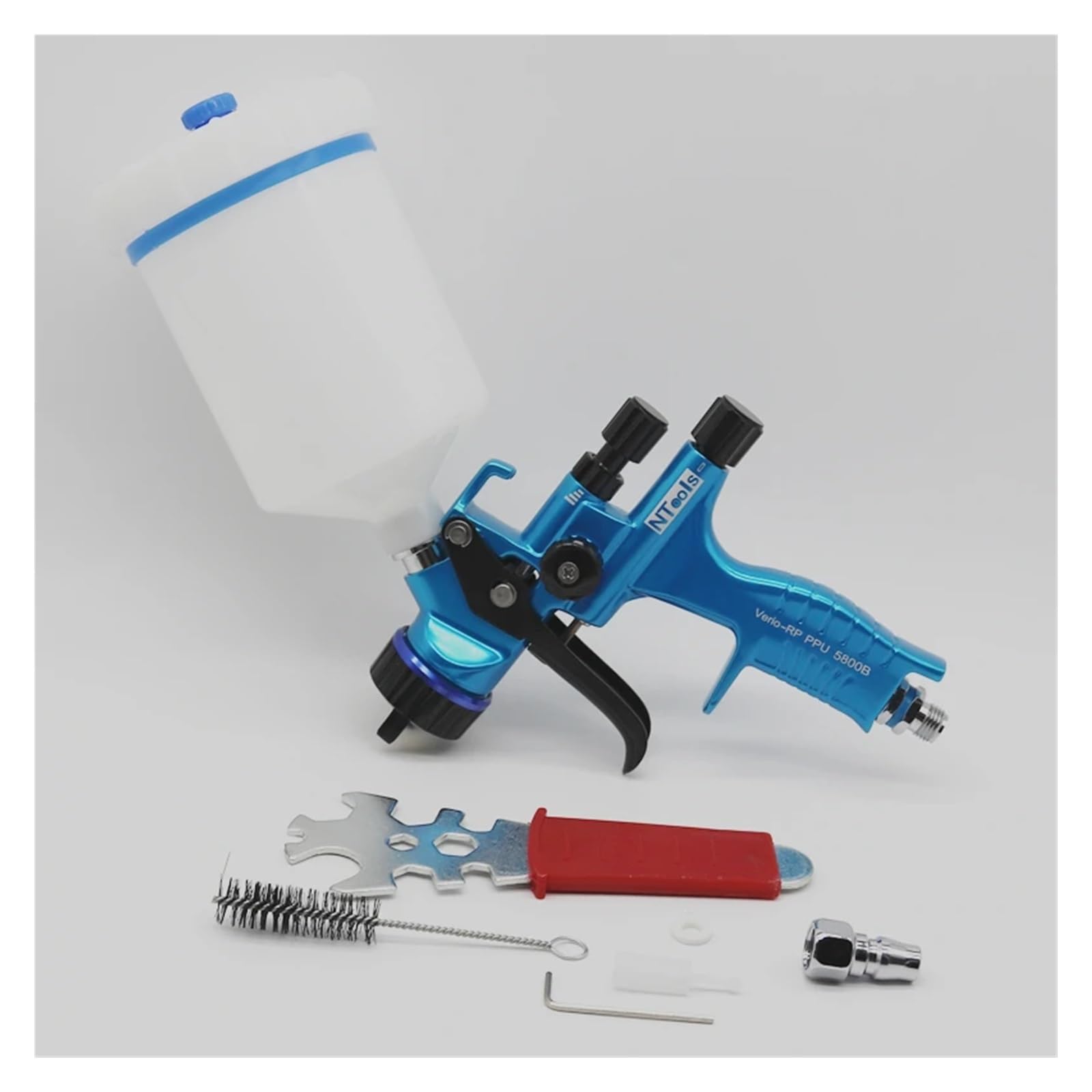 Pistola pulverizadora de 1,3 mm con regulador Aire y Filtro, Pistola Pintura, a Base Agua, aerógrafo, Profesional(Black)