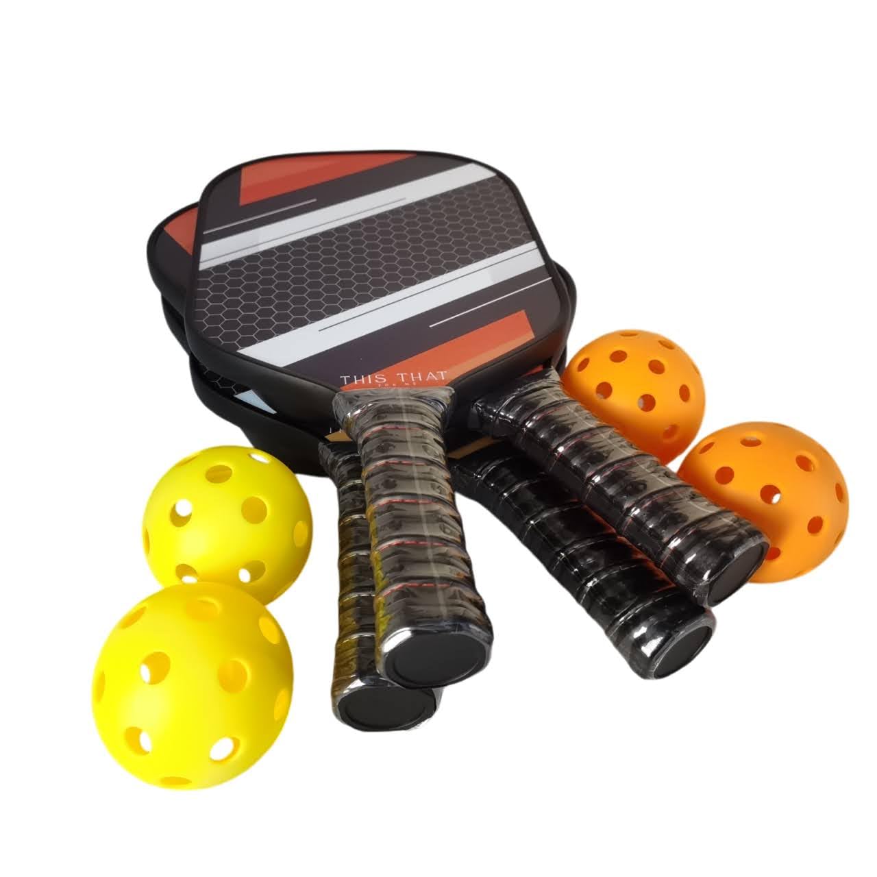 TTFM Pickleball Paddles Set of 4 | Pickleball Rackets with Balls and Bag | USAPA Approved| Fiberglass/Graphite | Pickleball Set for Women Men Adults Kids Families