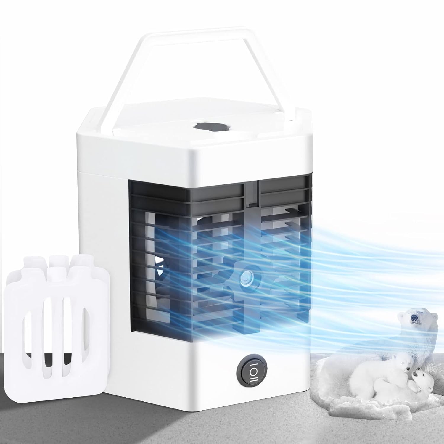 3-in-1 Portable Air Conditioners Mini Desktop Humidifier Cooler with Adjustable Mode Small Personal Air Conditioner for Car Office