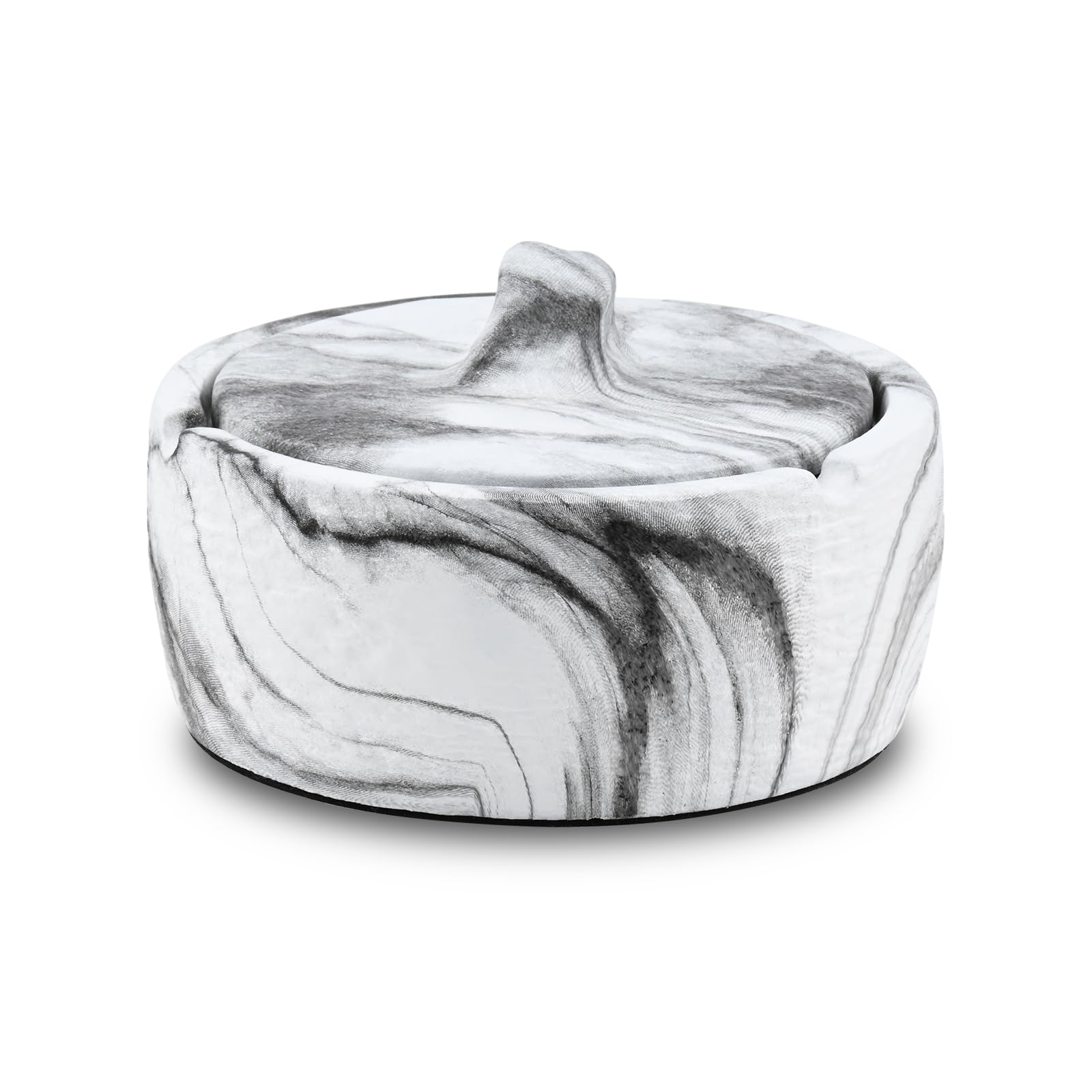 YoHyien Ceramic Ashtray with Lid for Outside & Inside, Waterproof & Windproof Outdoor Ashtray for Garden, Smell Proof Cigarette Ash Tray for Home, Office, and Patio (Grey)