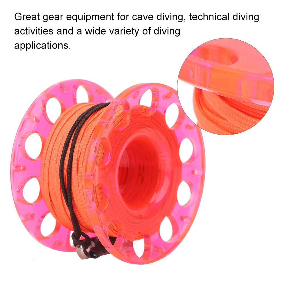 Tyenaza Scuba Diving Reel, 30m 4 Colors Plastic Scuba Diving Finger Spool Reel Diver Underwater Accessory (Red Wheel)