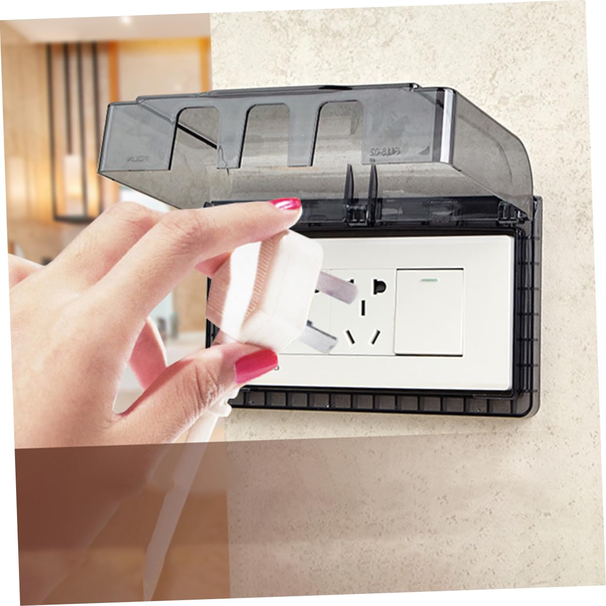 MAGICLULU 5 Set Copripresa Elettrica Protezione Per Prese Muro Da Esterno E Facile Installazione Pratico Per Umidi Per Bagni E Cucine 2 Pezzi*5