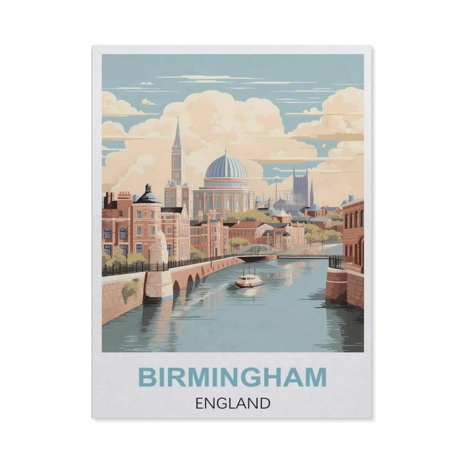 Funny Bathroom Wall Decor Signs，Birmingham England(15x30cm）