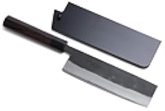 Yoshihiro Aoko Blue Steel Kurouchi Nakiri Japanese Vegetable Knife (6.5'' (165mm) & Saya)