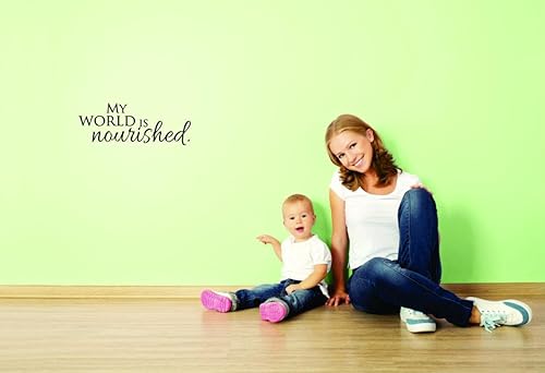 Unique Home - Calcomanías de pared con texto en inglés My World Is Nutried, decoración para dormitorio, sala de estar, guardería, tamaño 9 x 22