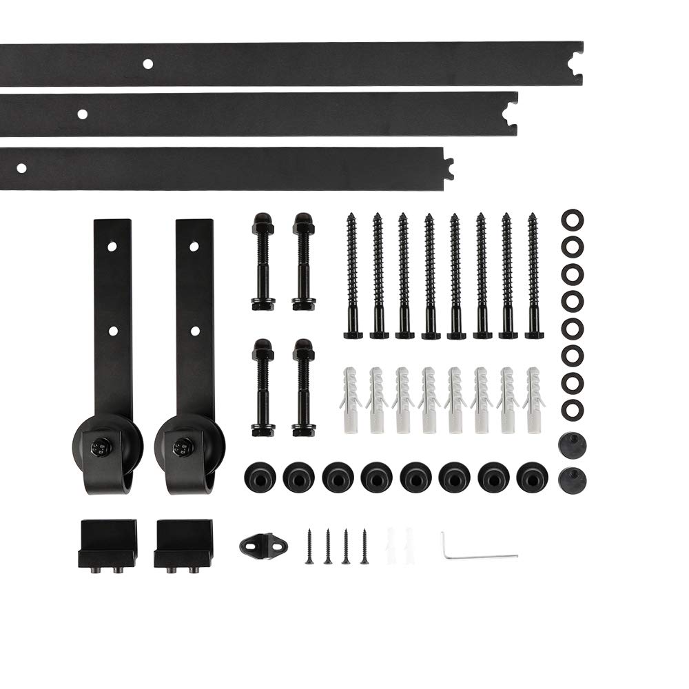 Système de Porte Coulissante, Kit de Rail pour Porte Coulissante, Rail + Roulette, 300 cm (Classique)