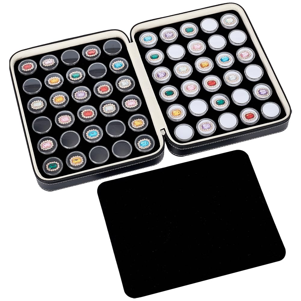 Boîtes rondes en plastique BENECREAT lot de 60 pots pour bijoux
