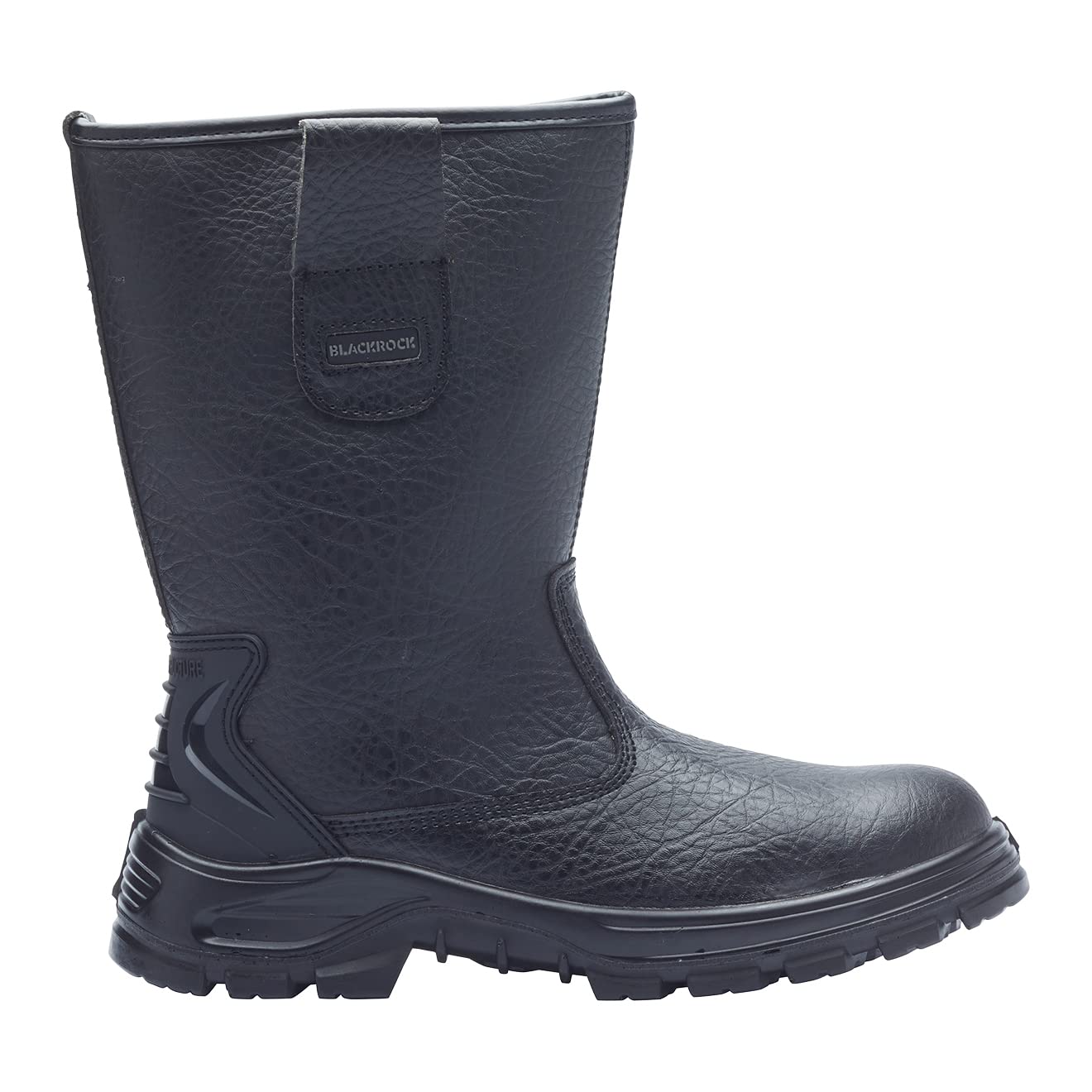 Blackrock S1-P SRC Sicherheits-Arbeitsstiefel, Herren/Damen, Stahlkappe | schwarzes Leder, Arbeitsstiefel, Sicherheitsschuhe, Schutz-Zwischensohle, Gartenarbeit, Arbeits- und Gebrauchsschuhe