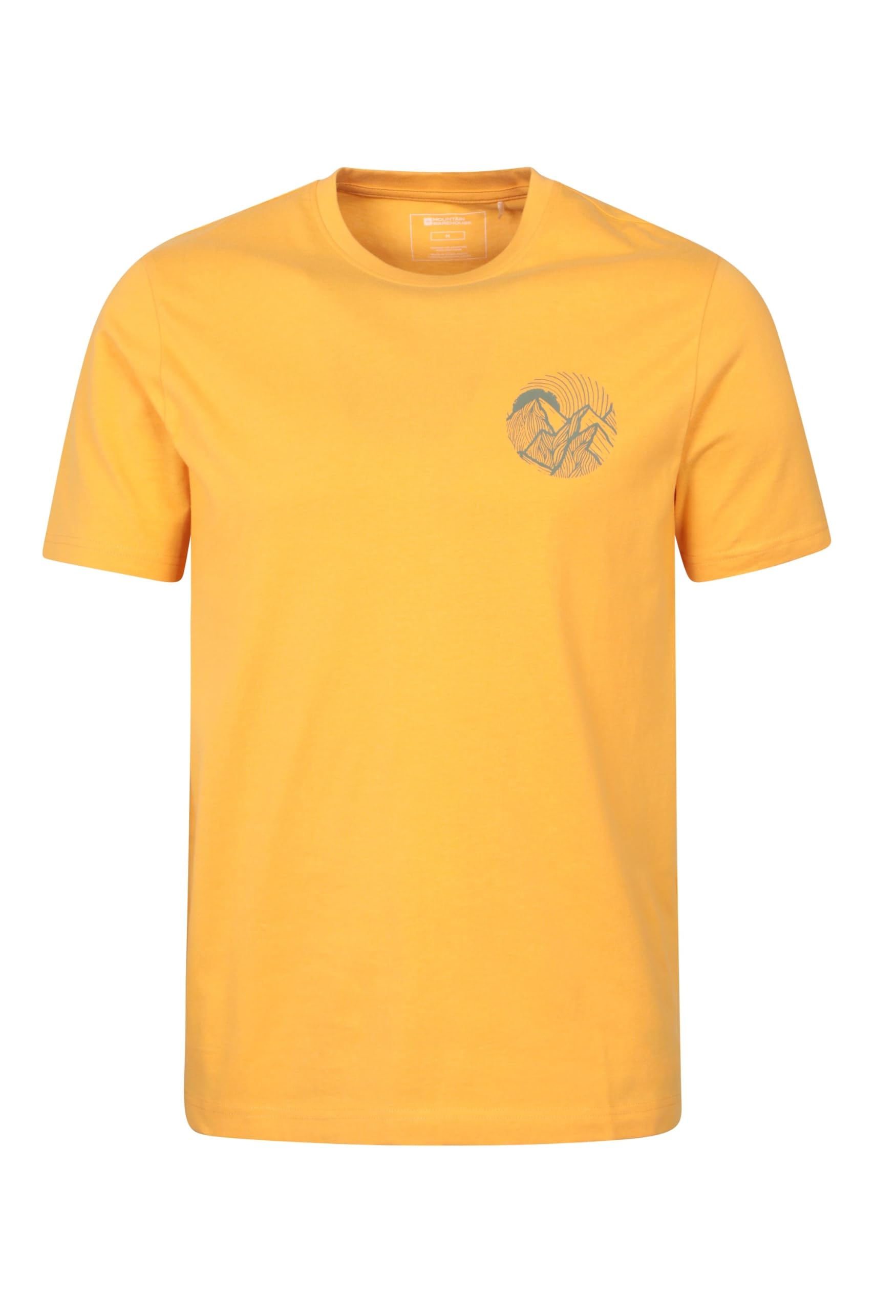 Mountain Warehouse Men's Bright Yellow Mountain Valley Cotton T-Shirt - Lightweight, Breathable & Uv Protect Casual Tee - Spring Summer, Outdoors, Holiday, Walking, Hiking 2XL