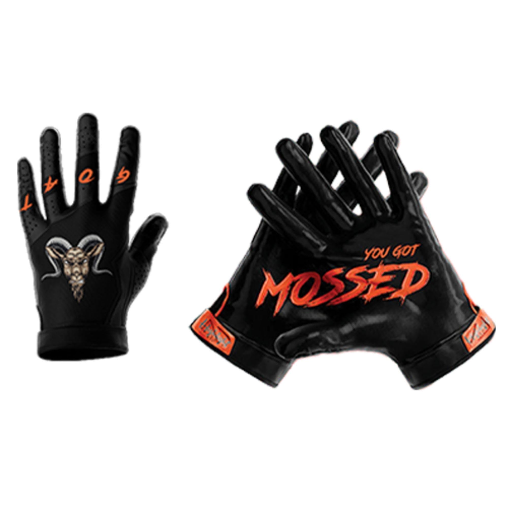 HIGHLIGHT FACTORY ATL G.O.A.T. You Got Mossed - Ultra Grip Football Gloves - Superior Grip, Breathable Design, for All Weather Conditions