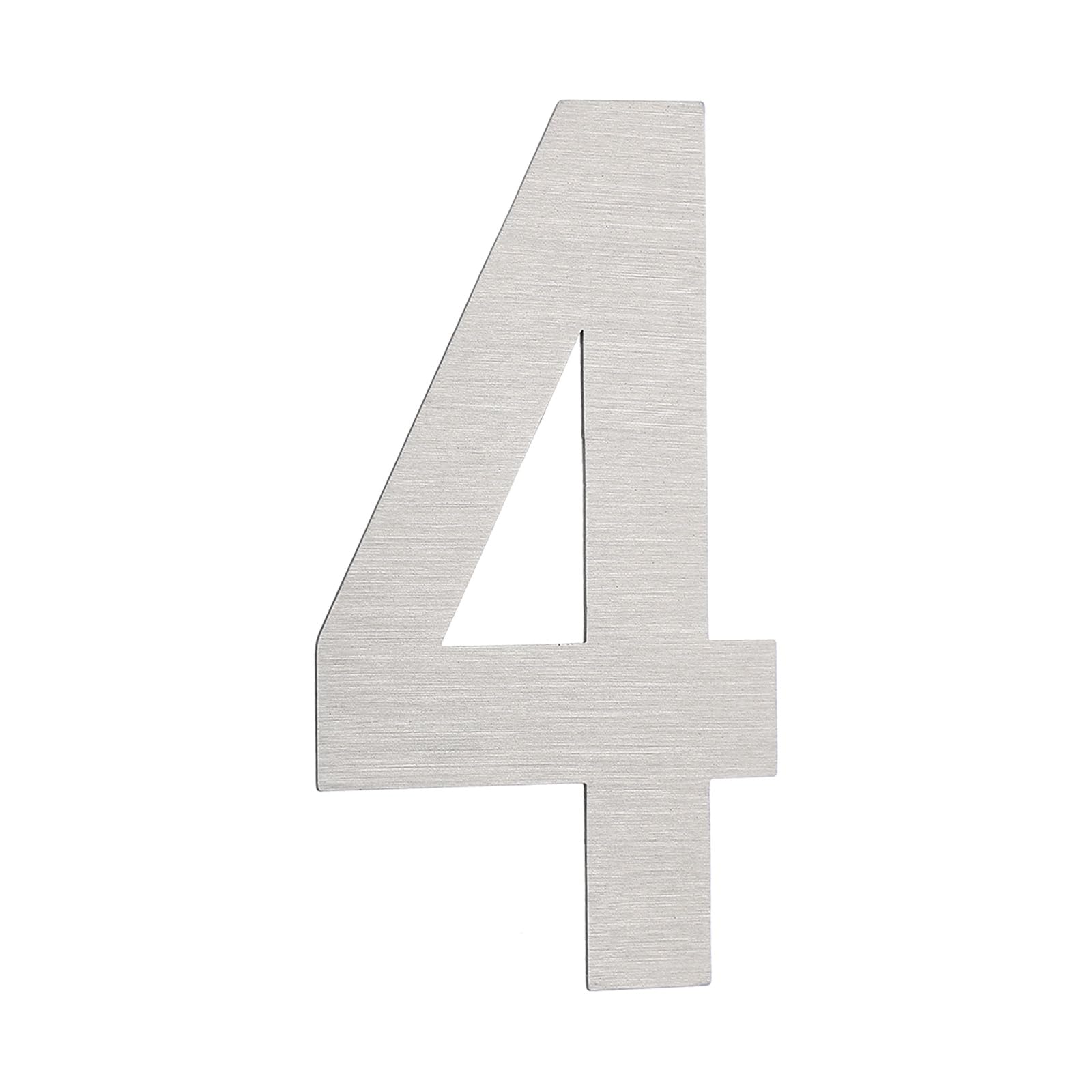 PATIKIL House Numbers for Outside, Number 4 Silver Stainless Steel Self Adhesive Modern Mailbox Address Door Numbers for Outdoor House Residential Mailboxes 3.54x1.97 Inch