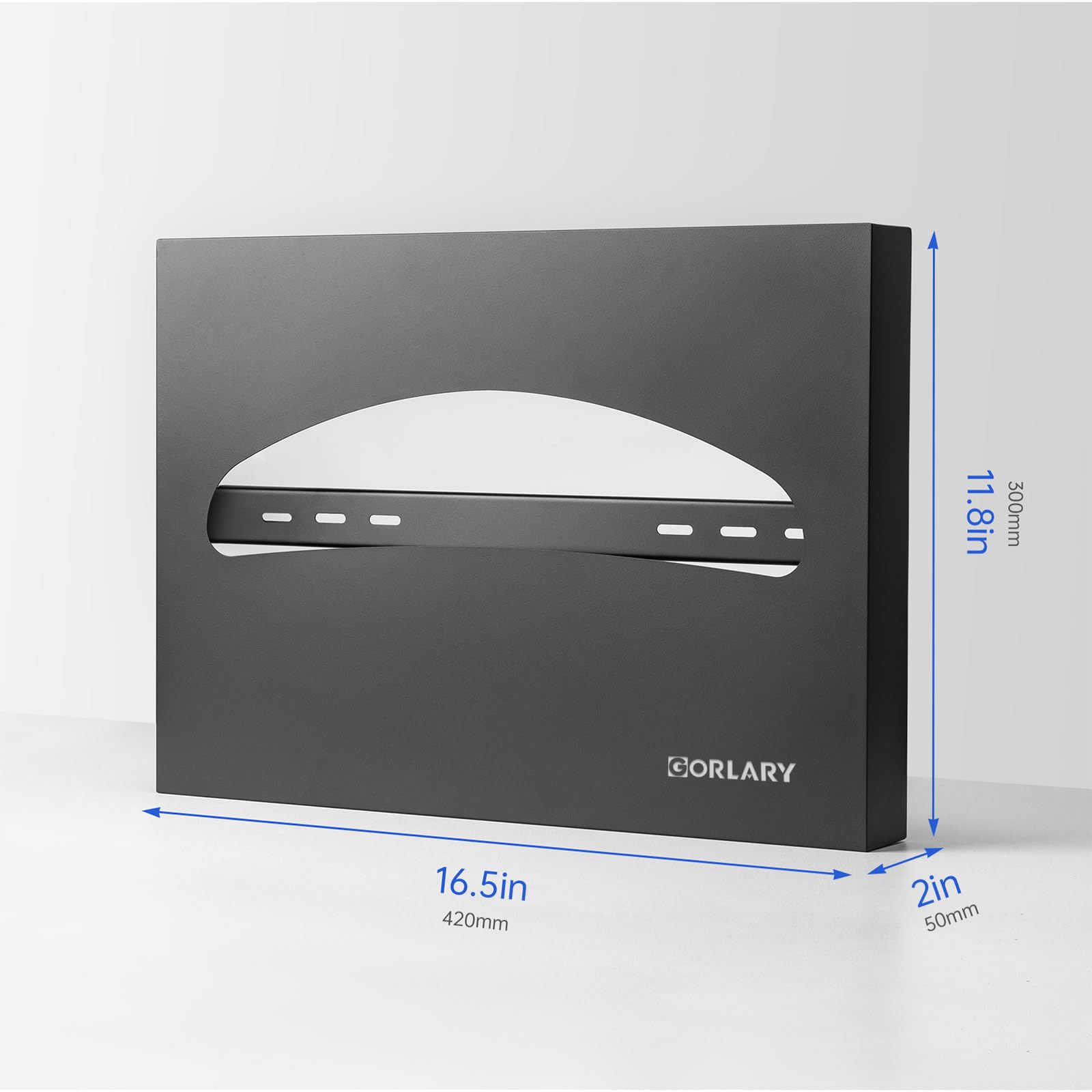 Lot de 2 distributeurs muraux pour abattant WC en acier inoxydable Noir mat
