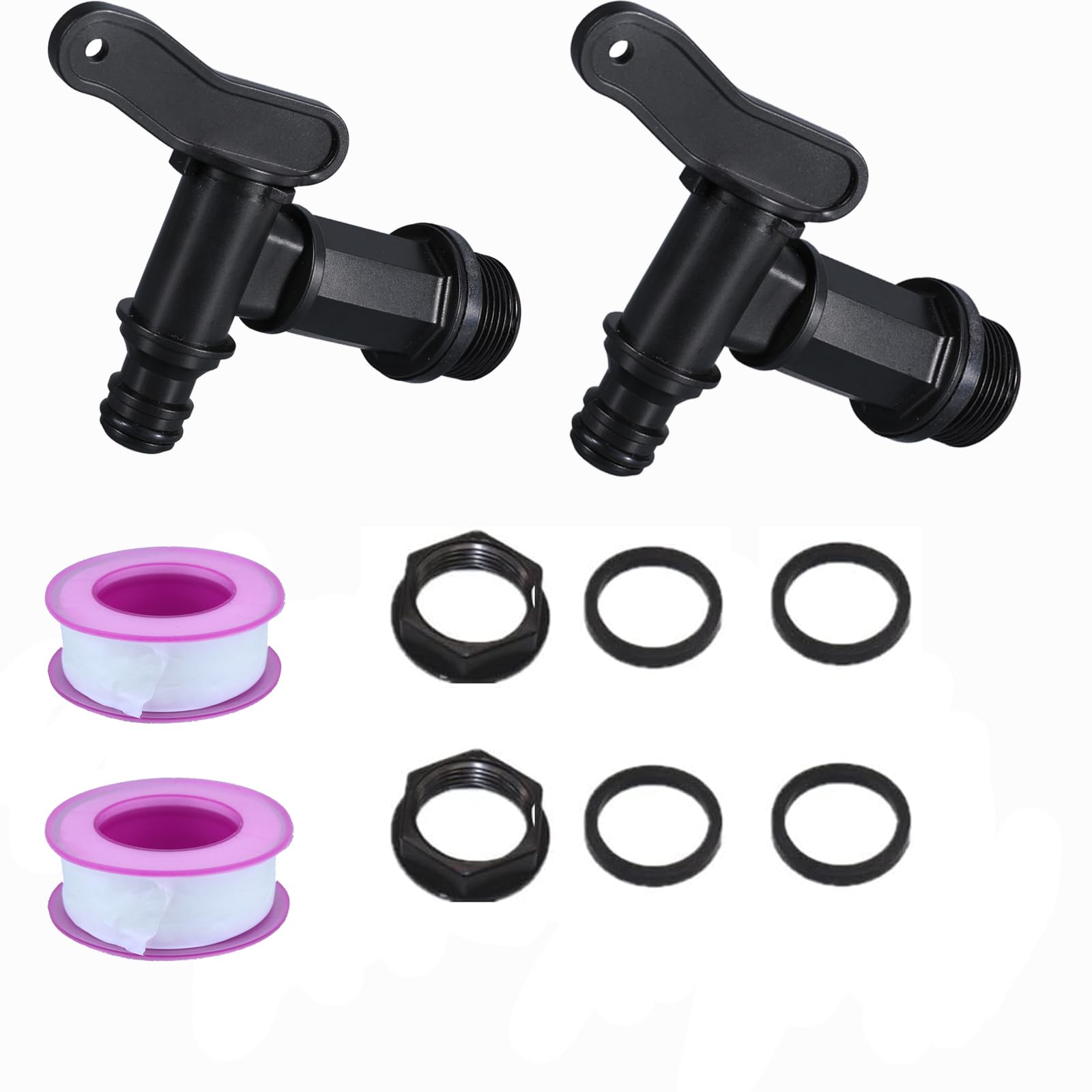 BetterJonny Robinet Cuve Plastique IBC 3/4" Adaptateur Boîte Rangement Eau avec Ruban PTFE