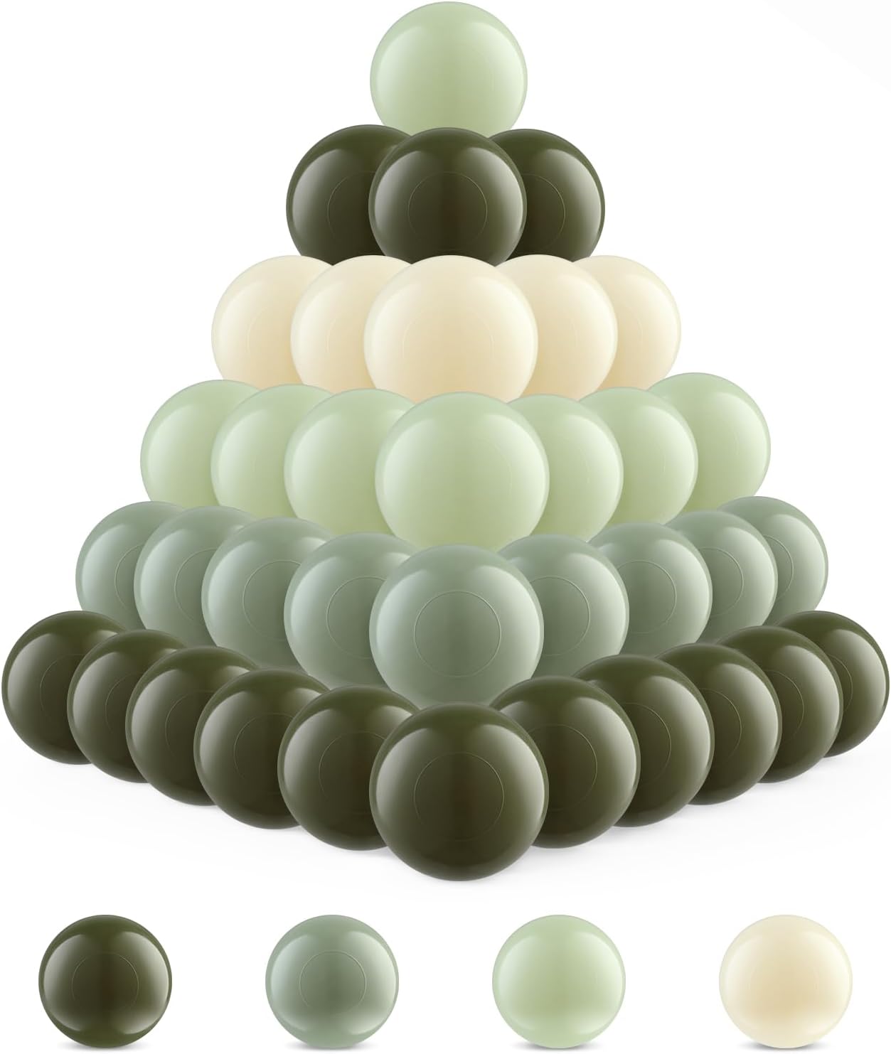 Ball Pit Balls Clear Ball Pit Balls - Crush Proof Ball Pit Balls Plastic Toy Balls for Ball Pit Boys and Girls 100 PACK Olive B