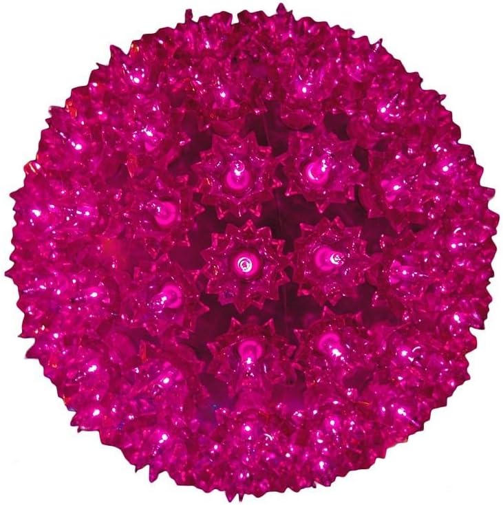 Novelty Lights 7.5in 100 Light Starlight Sphere, Blue, Large Ornament Ball Light, 5ft Hanging Cord with S Hook, 12ft Power Cord with Stackable Plug, Commercial Grade