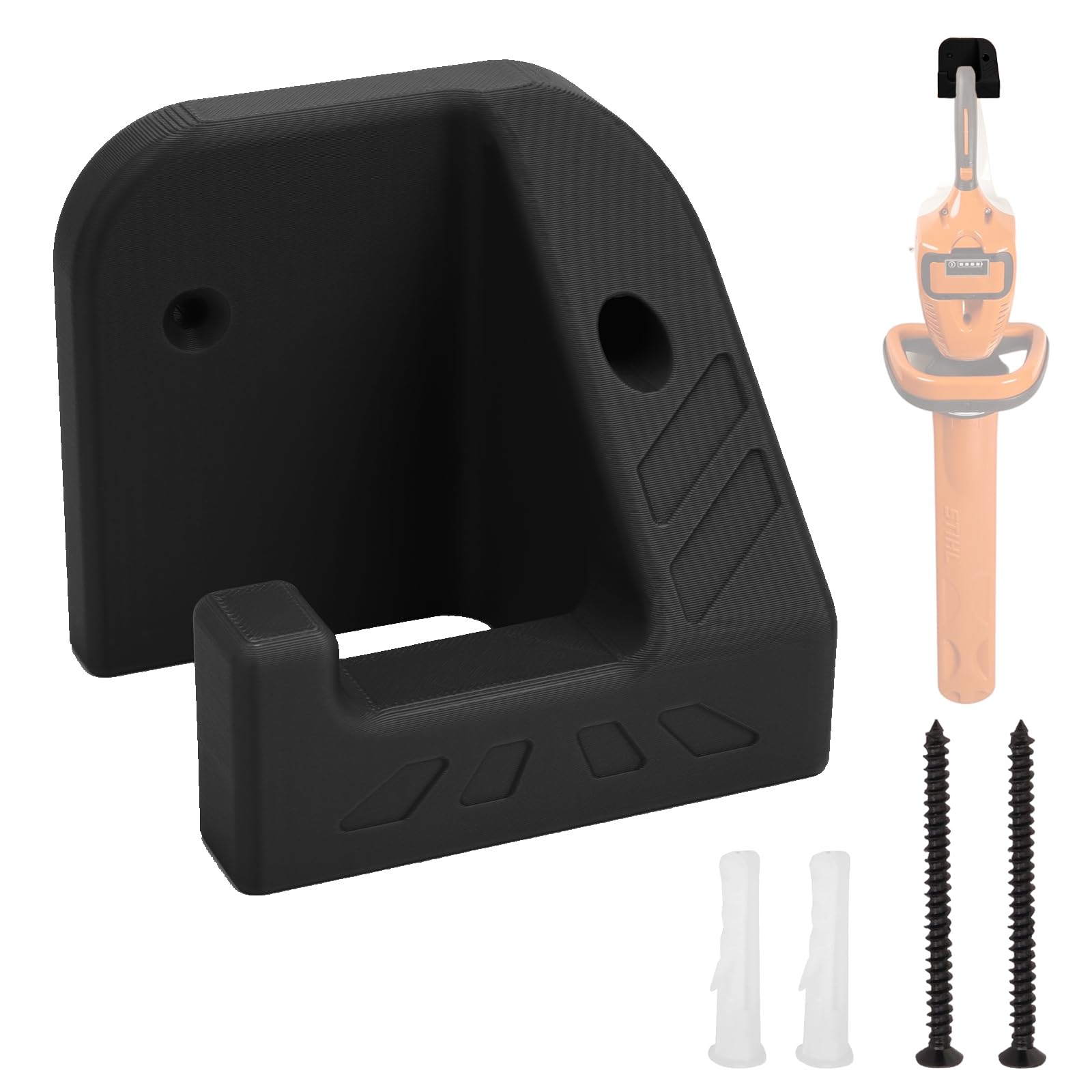 ELECTRAPICK Holder suitable for Stihl HSA battery hedge trimmer, device holder for Stihl accessories, chainsaw holder, wall mount chainsaw holder (black)