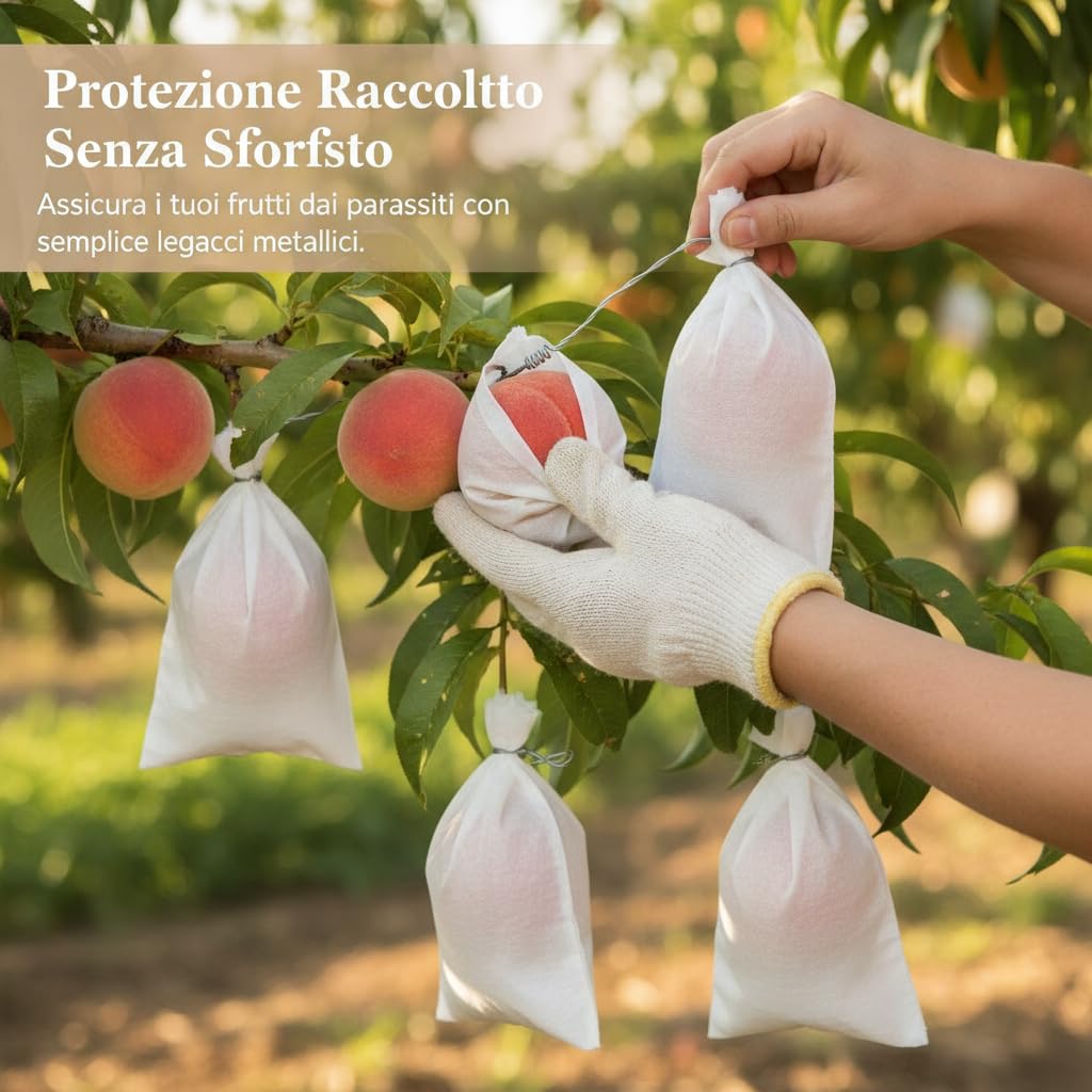 Bolsas Protectoras para Fundas Antipájaros para Frutas y - para Exteriores, Blanco, 16 * 19 (200 Unidades)