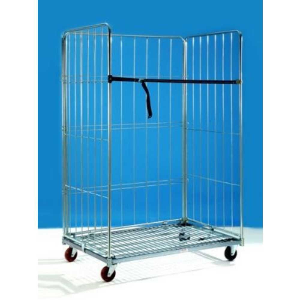 Rollcontainer scaffale con terza parete carrello componibile mm.1200x805x1800h base + 2 pareti laterali smontabili+terza parete+1 cinghietta utile in magazzini per movimentazione e stoccaggio merci