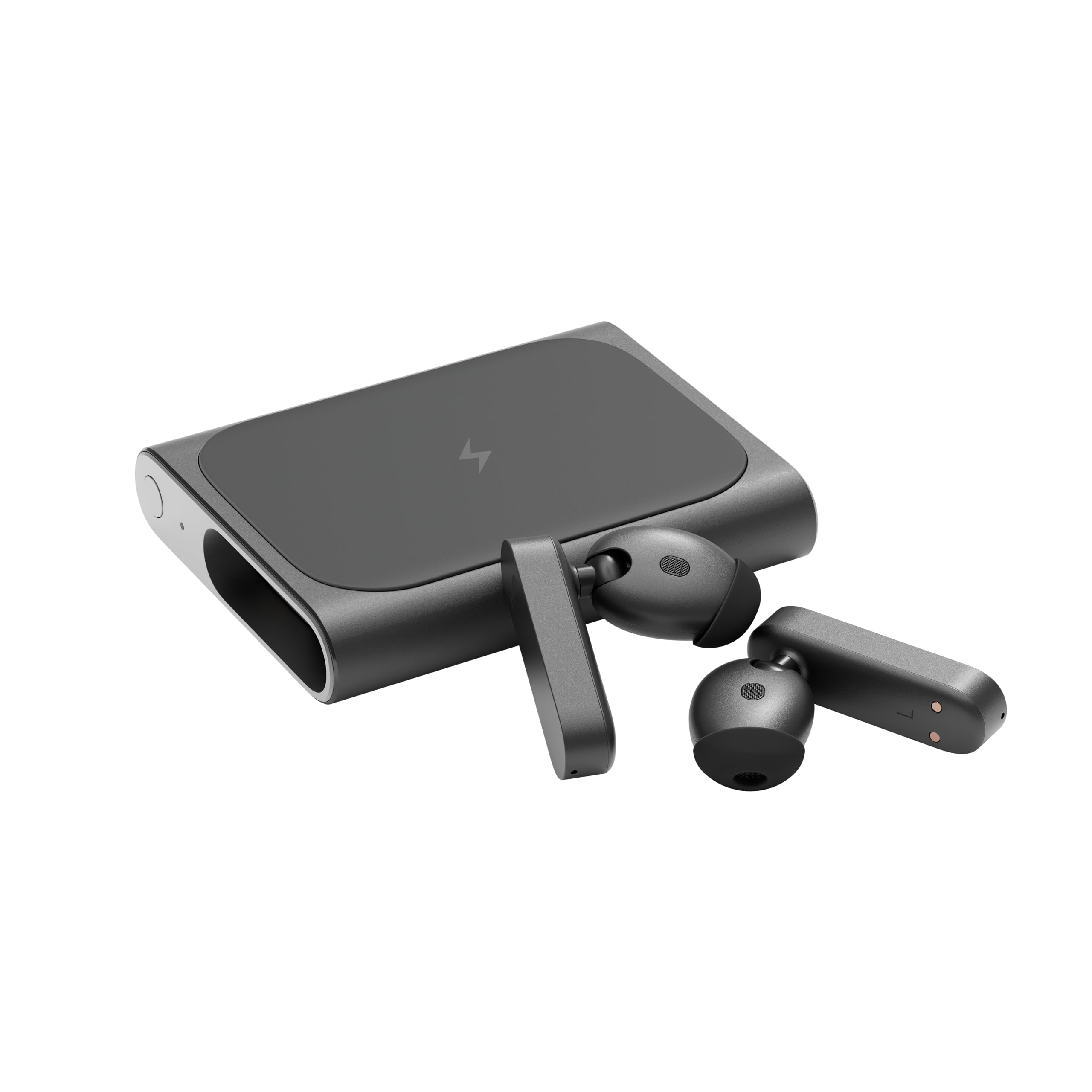 HMD Amped Buds - Auricolari wireless Bluetooth con power bank integrato (Hybrid ANC, ENC, fino a 95 ore di riproduzione, USB-C, IP54), colore: Nero