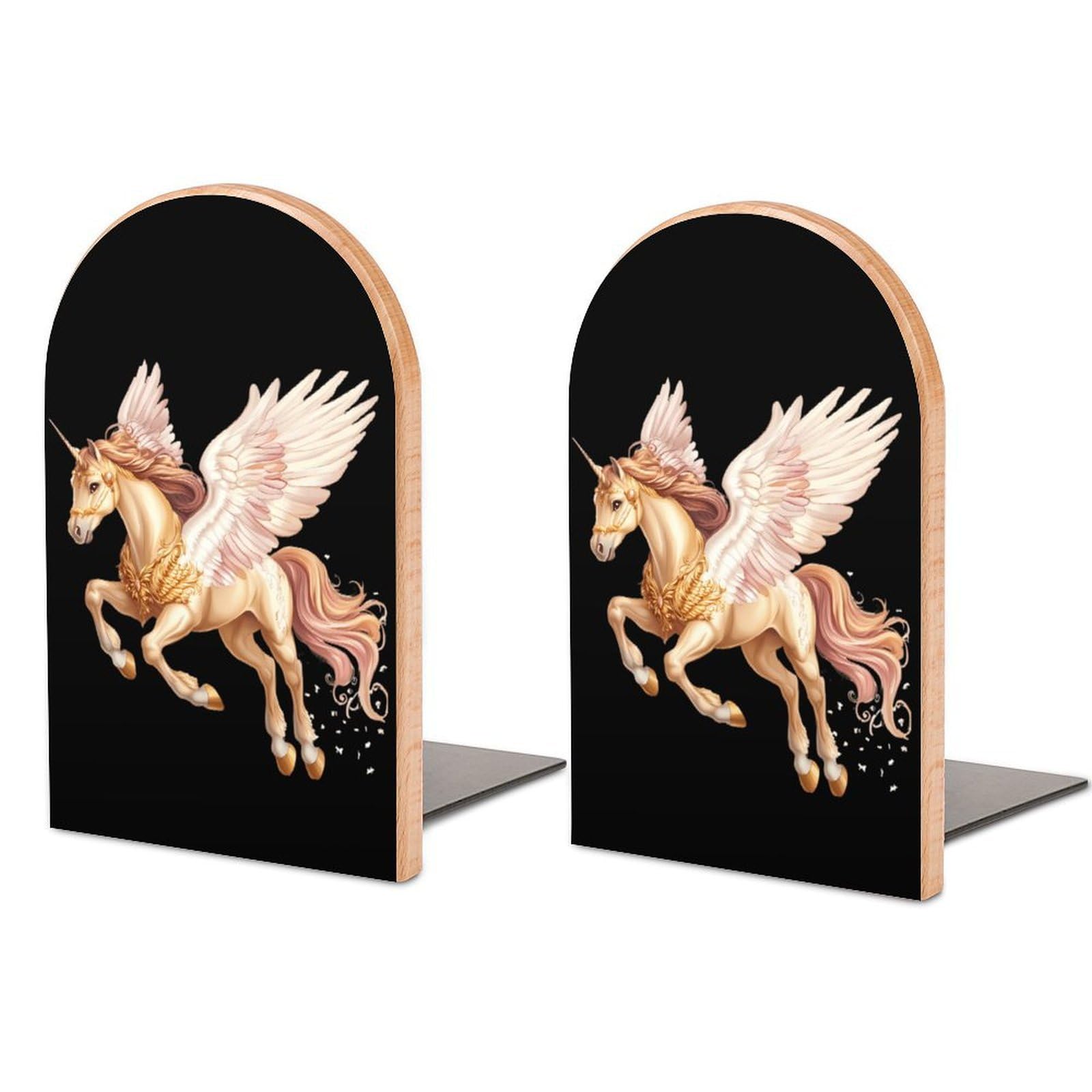 A Horse with Wings Book Ends for Shelves Bookends Bookshelf Holder Stand Books Stopper Home Office Decor