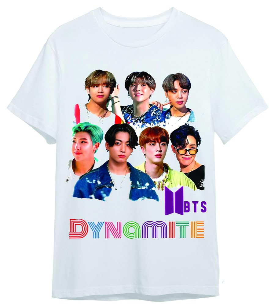 ON TREND Round Neck Half Sleeve EXO Members Printed Unisex Polyester Tshirts for Mens and Womens (Color- White)