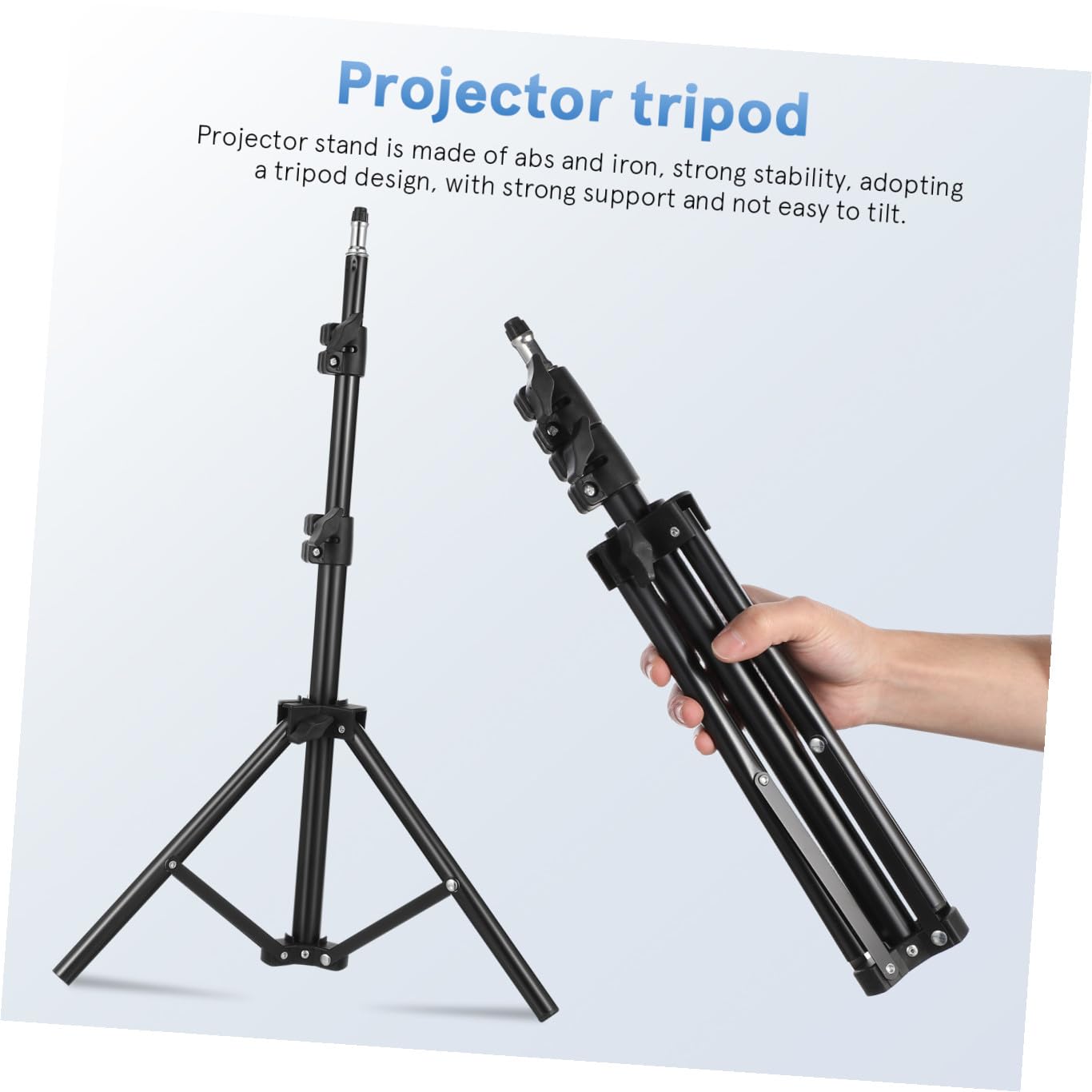 ERINGOGO Treppiede per Proiettore da Tavolo Asta Telescopica, Supporto Regolabile per Computer Portatile, per Film, Dj Rack e Uso Domestico