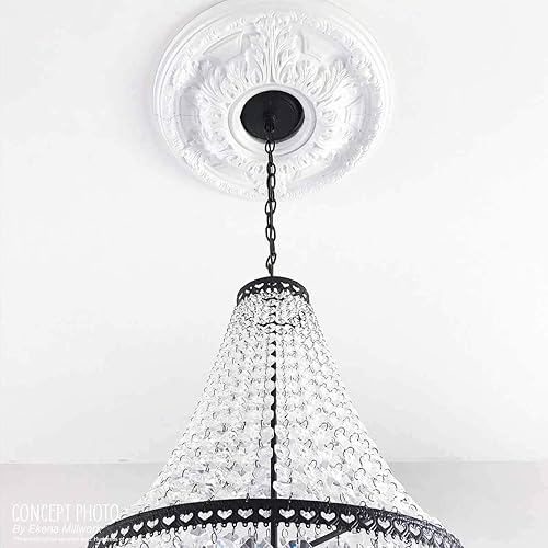 Miniatura 21 de Ekena Millwork CM13TI Tirana Medallón de Techo, 13 78 "OD x 3 34" ID x 1 14 "P, fábrica imprimado