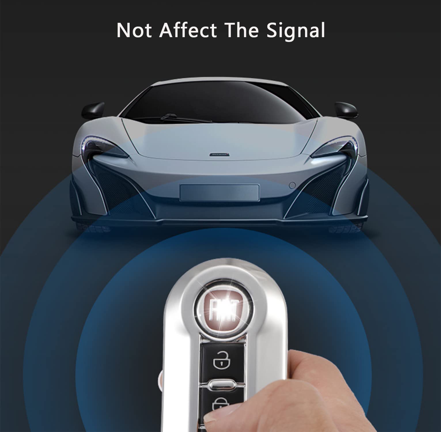 Coque De Clé Fiat En Silicone - Protection Complète Pour 500, Panda, Punto Et Autres Modèles | Noir