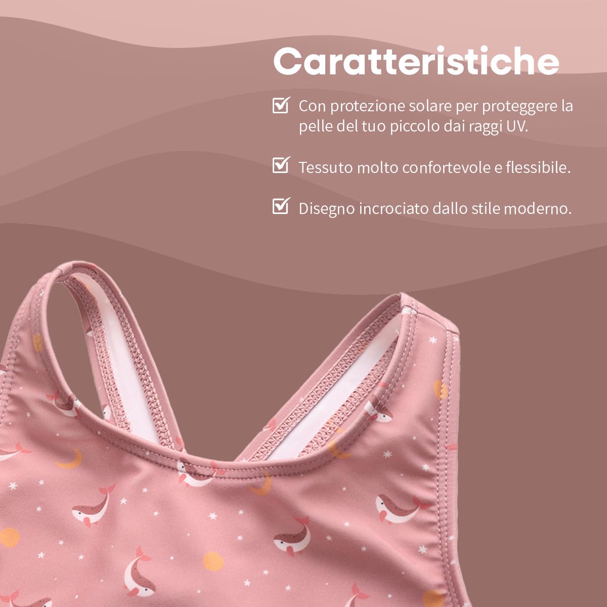 Costume da Bagno Incrociato Bambina | Costume Bagno Bambina Leggero e Confortevole Asciugatura Rapida | Design Moderno, Colori Gioiosi | Spiaggia Piscina