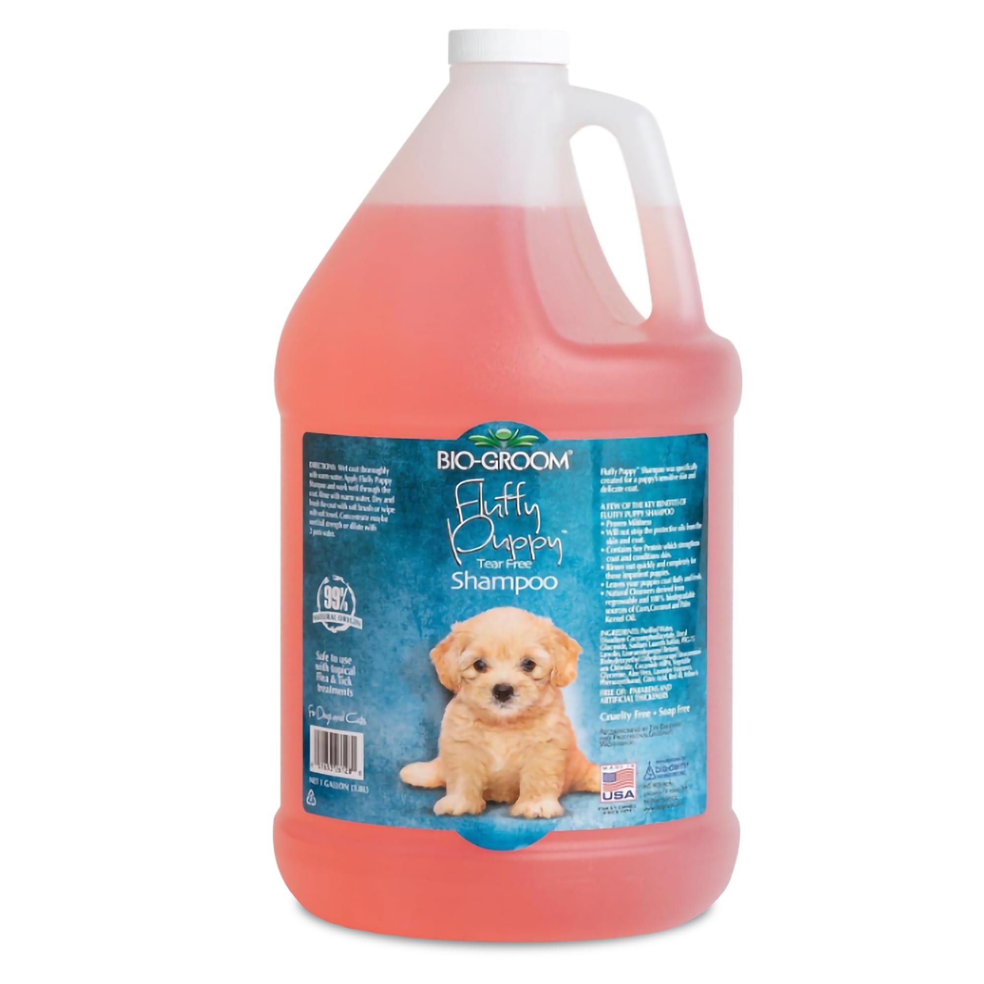 Bio-Groom Fluffy Puppy Tear-Free Shampoo- Dog Bathing Supplies, Puppy Shampoo, Cat & Dog Grooming Supplies for Sensitive Skin, Cruelty-Free, Made in USA, Tearless Products - 1 Gallon