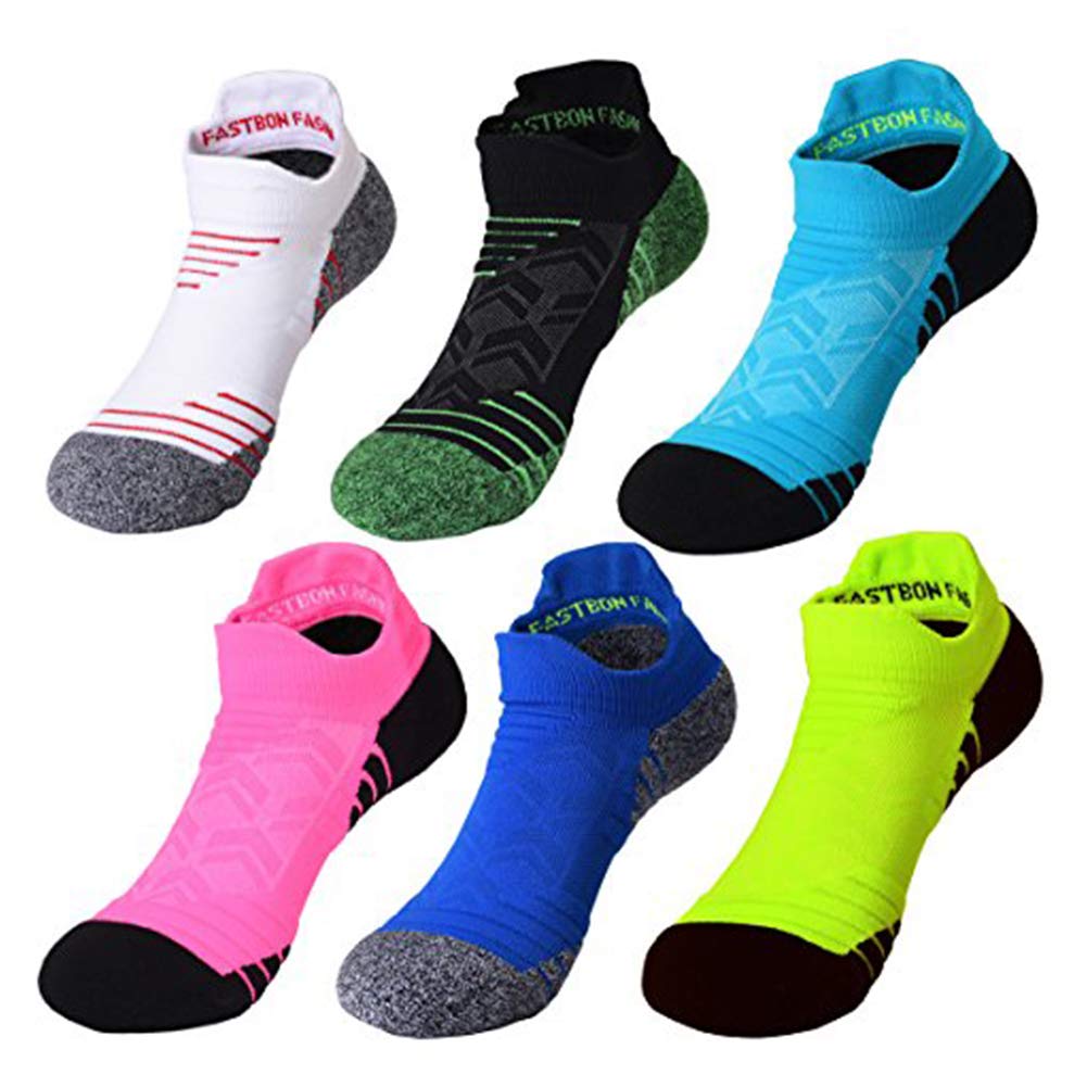 FASTBON Short Compression Socks 10-20mmHg for Men&Women 1/2/3/6 Pairs Ankle Socks for Sports&Travel