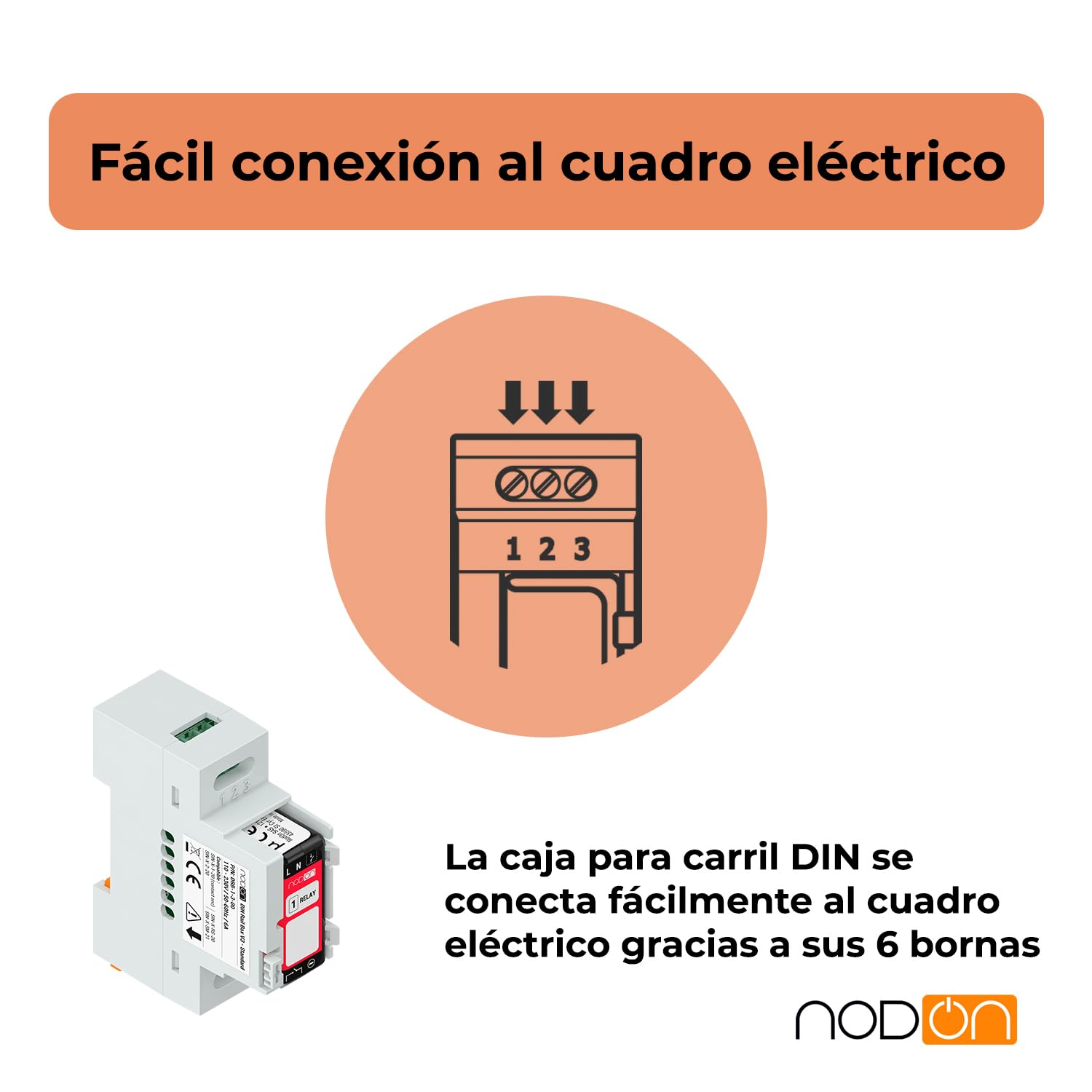 NodOn - Adaptador carril DIN "Estándar" para módulos NodOn Zigbee y EnOcean, caja de 5 unidades, accesorio, cuadro eléctrico, compatible con módulos SIN-(x)-1-20, SIN-(x)-2-20, SIN-(x)-RS-20
