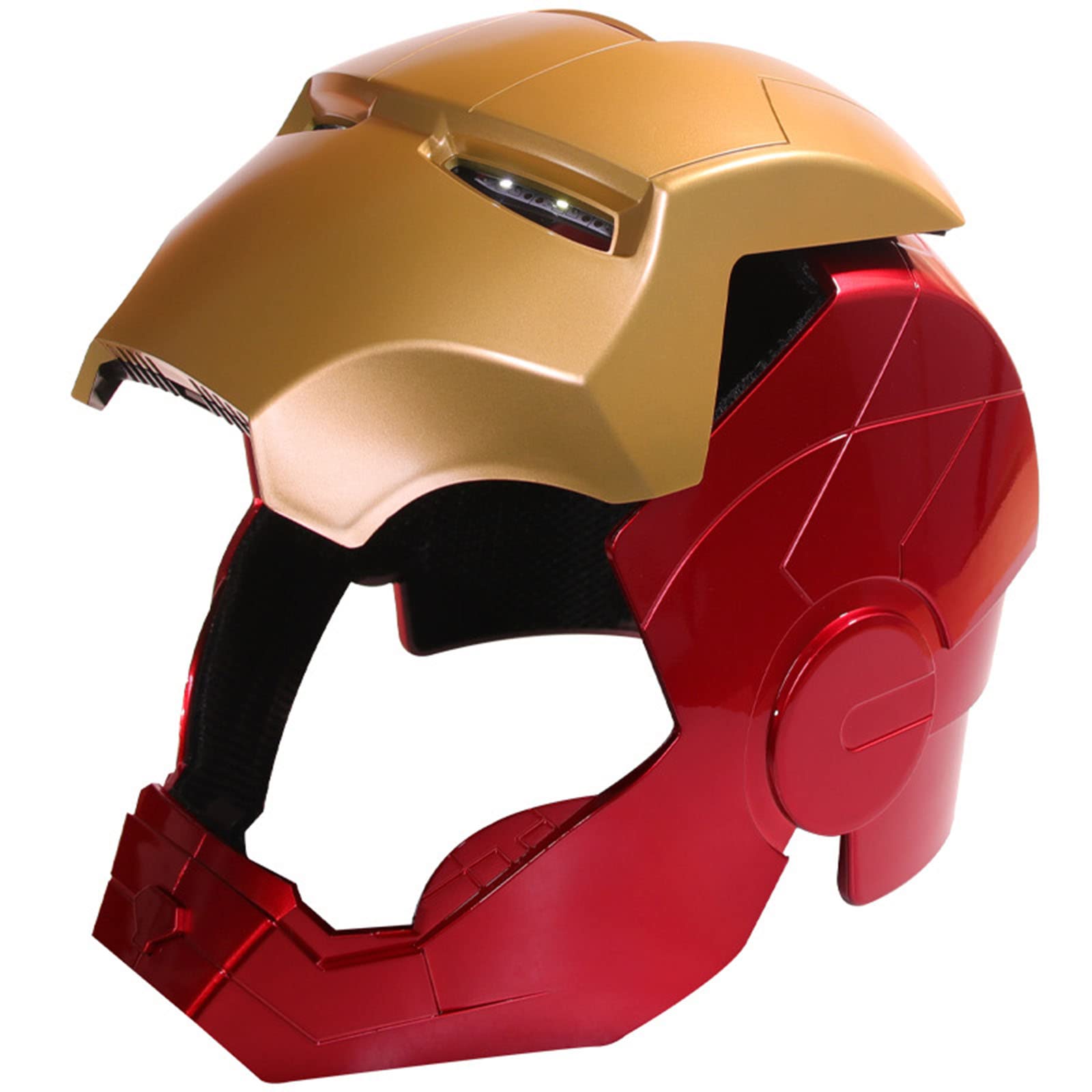 AYEBUD Iron Man Helmet Superhero Avengers 1:1 Model Mask Wearable Luminous Toys Cosplay Costume Props for Christmas Halloween Birthday Gift Manual Open/Close,Red-Teen 55cm A